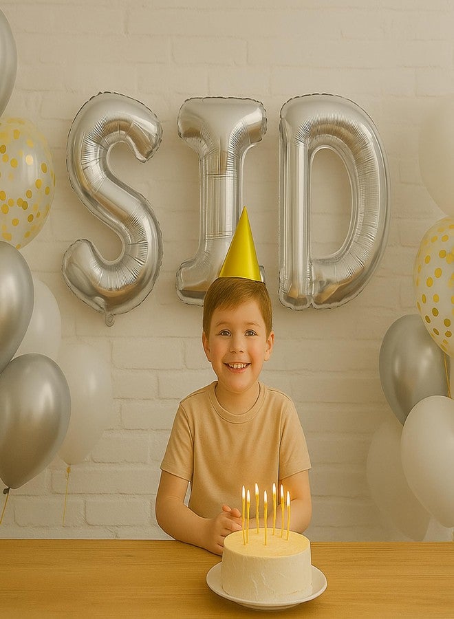 Flyloons بالونات فلاي لونز الفضية على شكل حرف H، مثالية لتزيين أعياد الميلاد، والذكرى السنوية، وحفلات توديع العزوبية، وحفلات الزفاف، وحفلات الوداع. ابتكر عبارتك واسمك الخاص. - Image 5